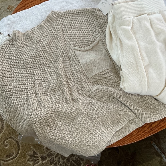 Free People Freya Sweater Set in Oatmeal/ Bone Combo Sz M NWT $128R - Picture 10 of 11
